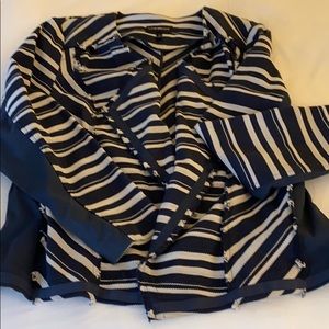 Navy striped woven blazer